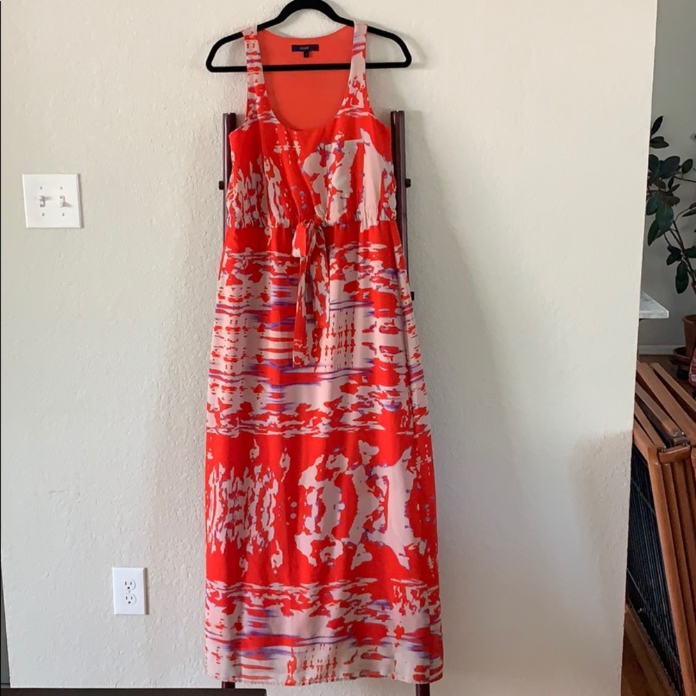 Red and Blue Maxi Dress